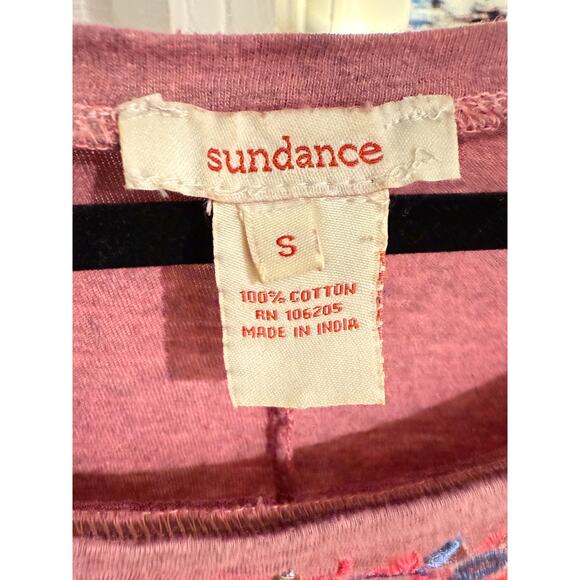 Sundance Long Sleeve Tie Dyed Embroidered Floral T Shirt Small Cotton - Picture 2 of 5